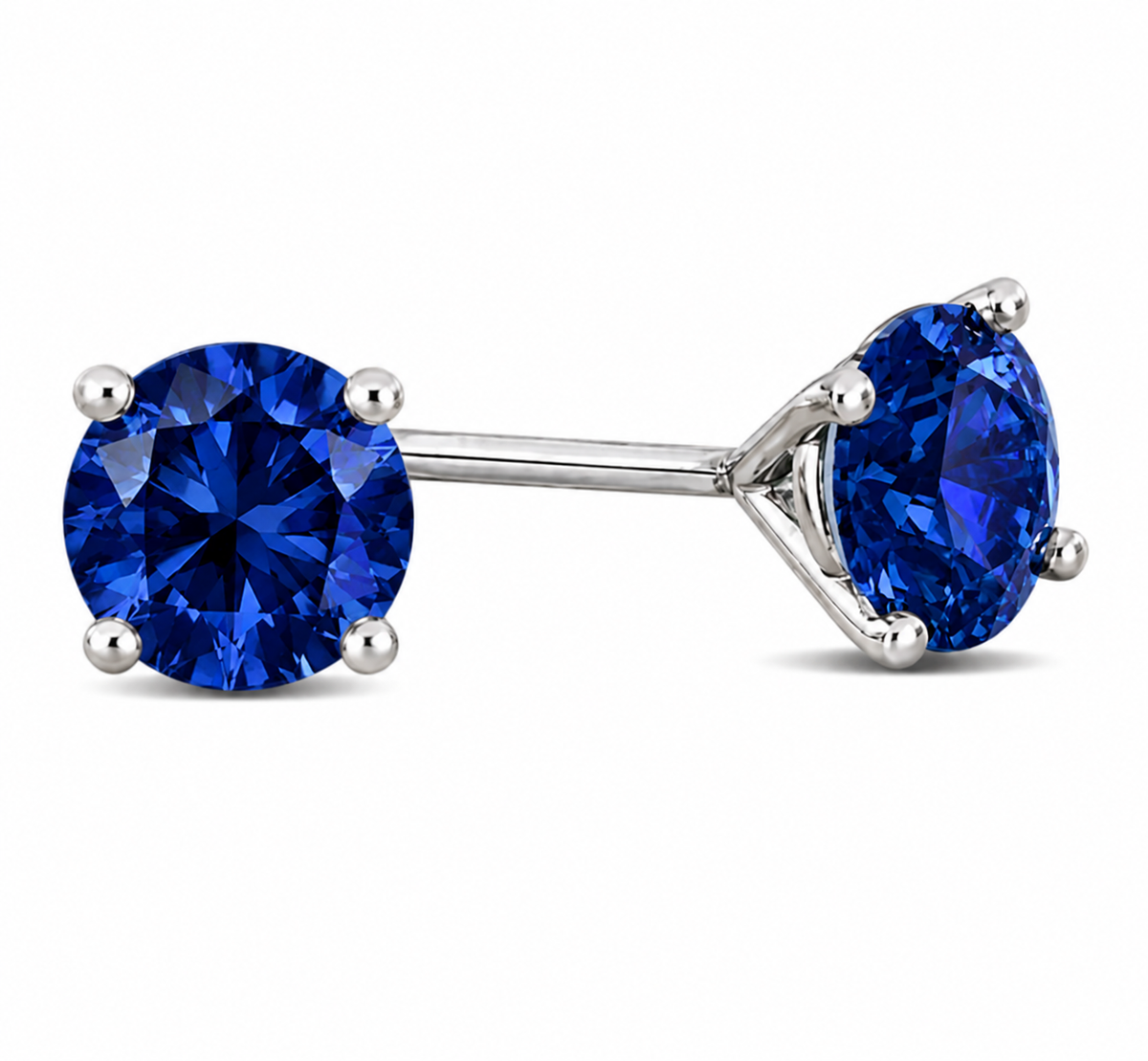 My First Lab Grow  Sapphire-  Stud Earrings in Solid 14K Gold.