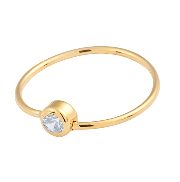 14K Gold Micro Bezel CZ Nose Hoop | Seamless Nose Ring