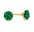 My first Lab Grow Emerald - Stud Earrings in Solid 14K Gold