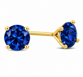 My First Lab Grow  Sapphire-  Stud Earrings in Solid 14K Gold.