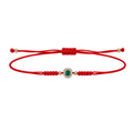 14K Gold Emerald and Diamonds Charm Red String Bracelet