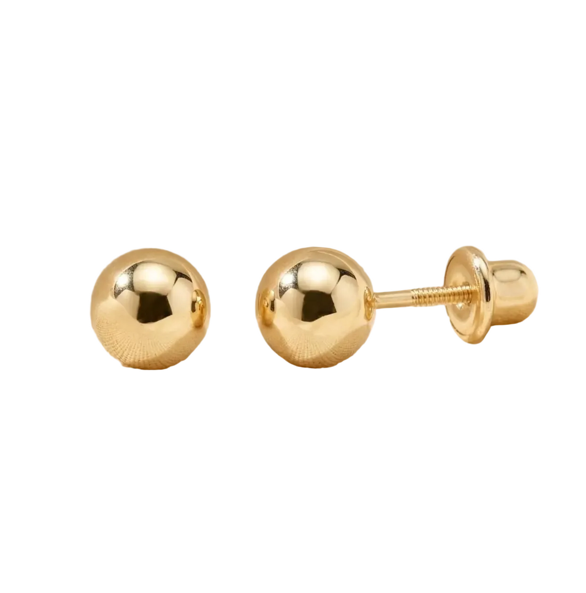14K Gold Ball Stud Earrings "Dormilonas"