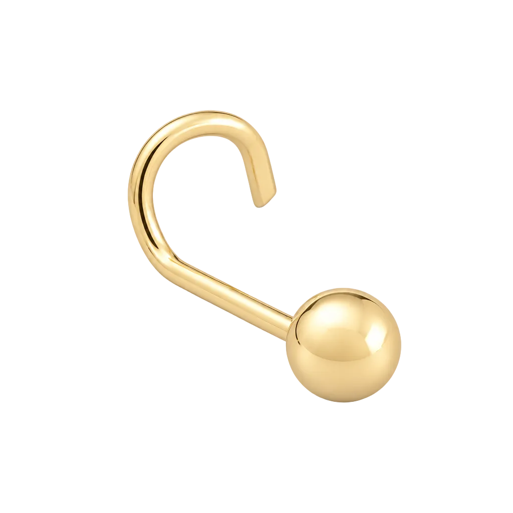 14K Gold Mid-Size Prong-Set Ball Nose Stud
